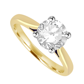 18ct Gold and Platinum Solitaire HVS2 Diamond Ring