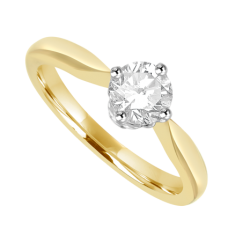 18ct Gold and Platinum Solitaire DSi1 Diamond ring