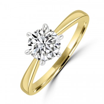 18ct Gold and Platinum Solitaire GSi1 Diamond ring
