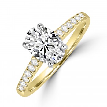 18ct Yellow Gold Oval Diamond Solitare