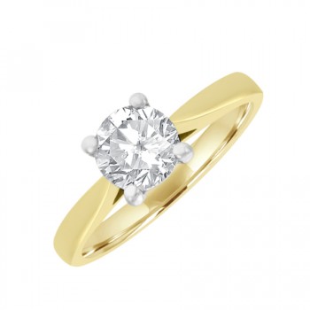18ct Gold Platinum Solitaire DSi2 Diamond ring