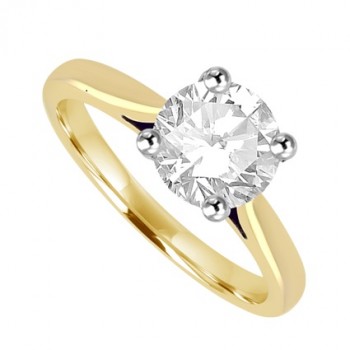 18ct Gold Platinum Solitaire ESi1 Diamond ring