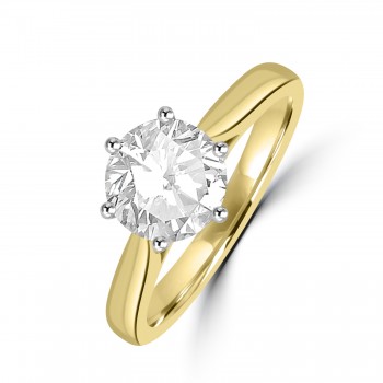 18ct Gold Platinum Solitaire HSi1 Diamond ring