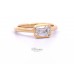 18ct Yellow Gold Emerald cut Signature Bezel Solitaire ring