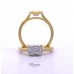 18ct Yellow Gold Emerald cut Signature Bezel Solitaire ring