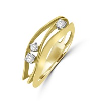 18ct Yellow Gold Diamond Cammilli Wave Ring