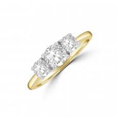 18ct Yellow and Platinum Diamond Three-Stone Ring