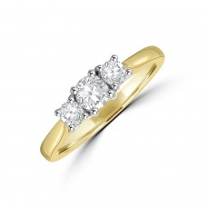 18ct Gold Three-stone .49ct Diamond Ring