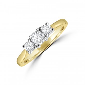 18ct Gold Three-stone .49ct Diamond Ring