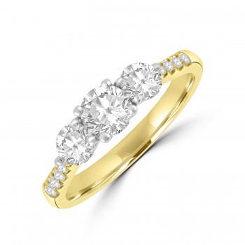 18ct Gold Three-stone .84ct Diamond Ring 18ct Gold Three-stone .84ct Diamond Ring
