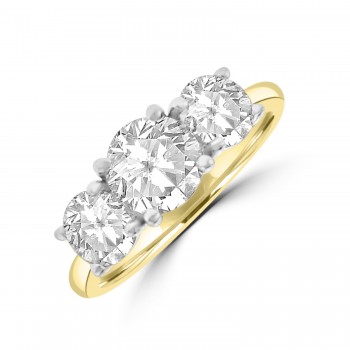 18ct Gold and Platinum Three-stone ESi2 Diamond Ring