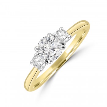 18ct Gold and Platinum Three-stone GSi2 Diamond Ring