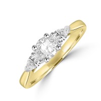 18ct Gold and Platinum Brilliant ESi1 and Pear diamond ring
