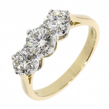 18ct Gold FSi2 Diamond Traditional Three-stone ring