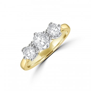 18ct Gold Three-stone Diamond Vintage style ring