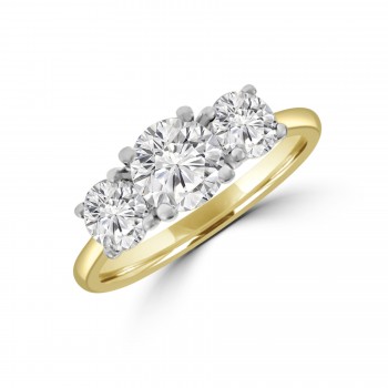 18ct Gold and Platinum Three-stone DSi1 Diamond ring 18ct Gold and Platinum Three-stone DSi1 Diamond ring