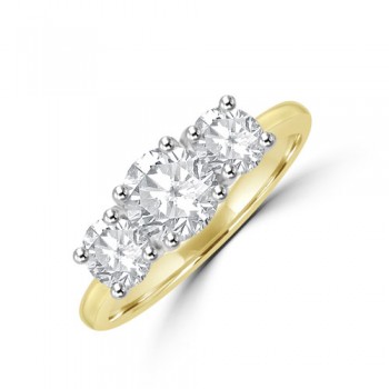 18ct Gold and Platinum Three-stone DSi2 Diamond ring 18ct Gold and Platinum Three-stone DSi2 Diamond ring