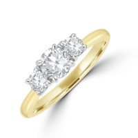 18ct Gold Platinum Three-stone GSi1 Diamond ring