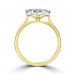 18ct Gold 4-stone 2x2 Diamond Cluster Wed fit Ring