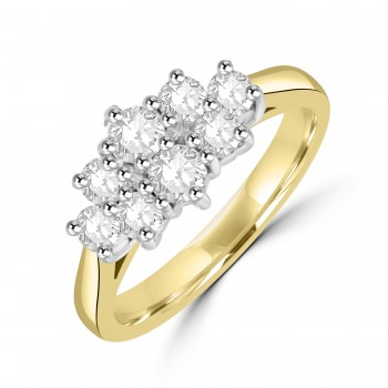 18ct Gold Boat Cluster Diamond ring