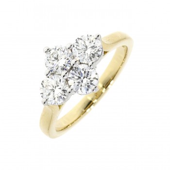 18ct Gold 2x2 1.46ct Diamond engagement ring