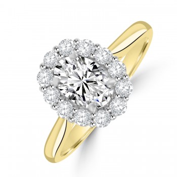 18ct Gold and Platinum Oval GI1 Diamond Cluster ring 18ct Gold and Platinum Oval GI1 Diamond Cluster ring