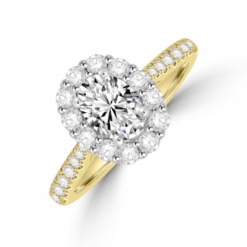 18ct Gold Platinum Oval GVS2 Diamond Cluster ring