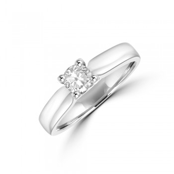 18ct White Gold Solitaire .27ct Diamond Ring