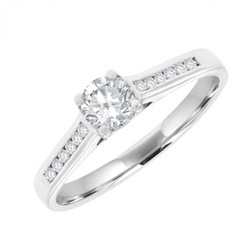 18ct White Solitaire .28ct Diamond Ring