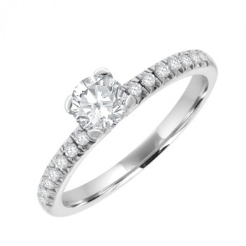 18ct White Gold Diamond Solitaire 
