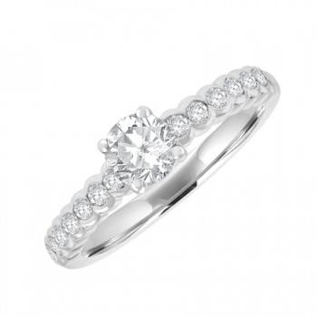 18ct White Gold Solitaire Diamond Engagement Ring