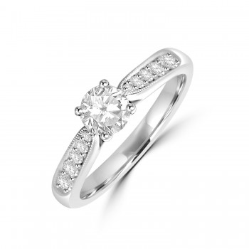 18ct White Gold Solitaire EVS2 Diamond Ring