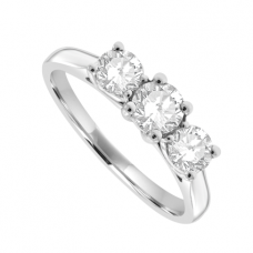 19ct White Gold 3-Stone Diamond Ring