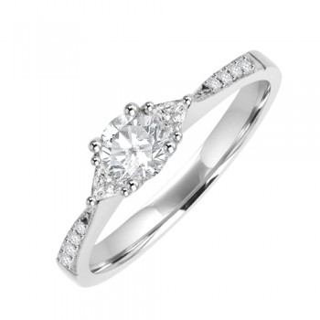 18ct White Gold 3 Stone Diamond Engagment Ring
