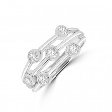 18ct White Gold 6-stone Bubble Diamond Eternity Ring