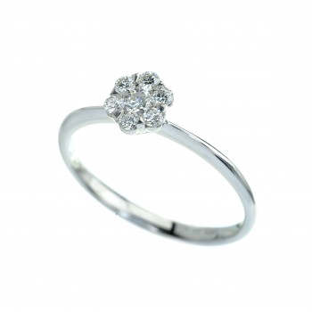 18ct White Gold 7-stone Diamond Cluster Ring