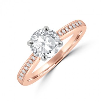 18ct Rose Gold .85ct Solitaire GSi1 Diamond Ring