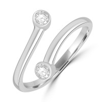 9ct White Gold Two-stone Diamond Twist ring