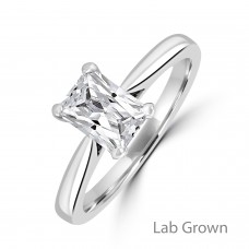 Platinum Radiant Lab Grown Diamond Solitaire ring