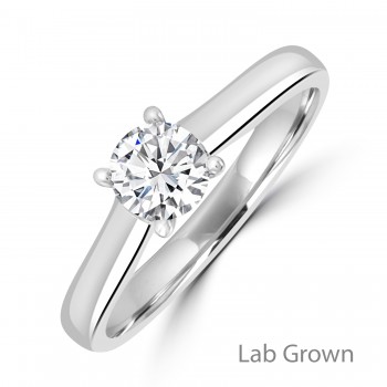 9ct White Gold Lab Grown Diamond Solitaire ring