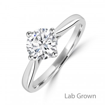 9ct White Gold Solitaire EVVS1 Lab-Grown Diamond ring