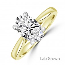 18ct Gold and Platinum Solitaire EVS1 Lab Grown Diamond ring