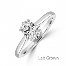 Platinum Oval Solitaire EVS2 Lab Grown Diamond ring