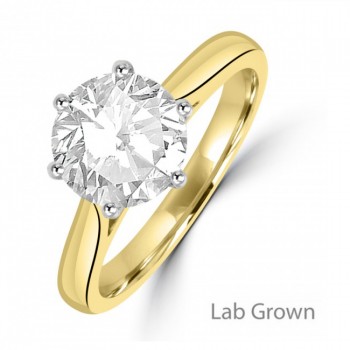 18ct Gold Platinum Solitaire FVVS2 Lab-Grown Diamond