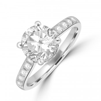 Platinum Lab-Grown EVS1 Diamond Solitaire Hidden Halo ring Platinum Lab-Grown EVS1 Diamond Solitaire Hidden Halo ring