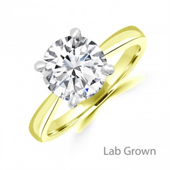 18ct Gold Platinum Solitaire Lab-Grown DVS1 Diamond ring
