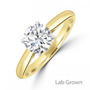 18ct Gold Platinum Solitaire DVVS2 Lab Grown Diamond ring