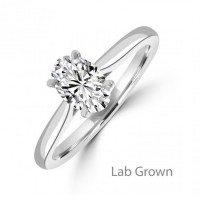 Platinum Solitaire Oval Lab Grown EVVS2 Diamond ring