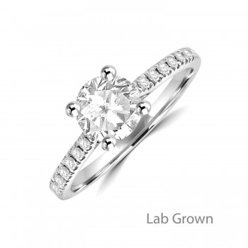 Platinum Solitaire EVVS2 Diamond Lab Grown ring