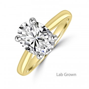 18ct Gold Platinum Oval DVS1 Lab Grown Diamond ring